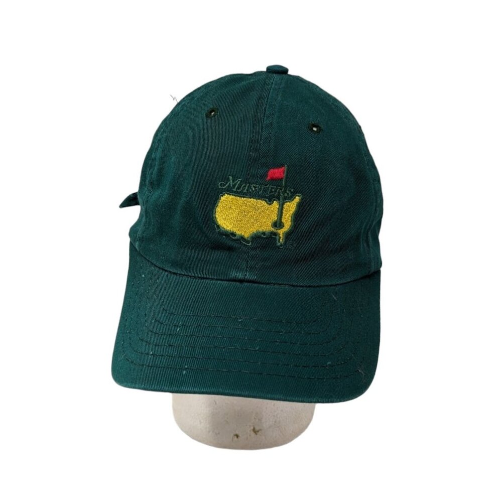 Masters by American Needle Augusta Georgia Strap Buckle Back Green Golf Cap Hat
